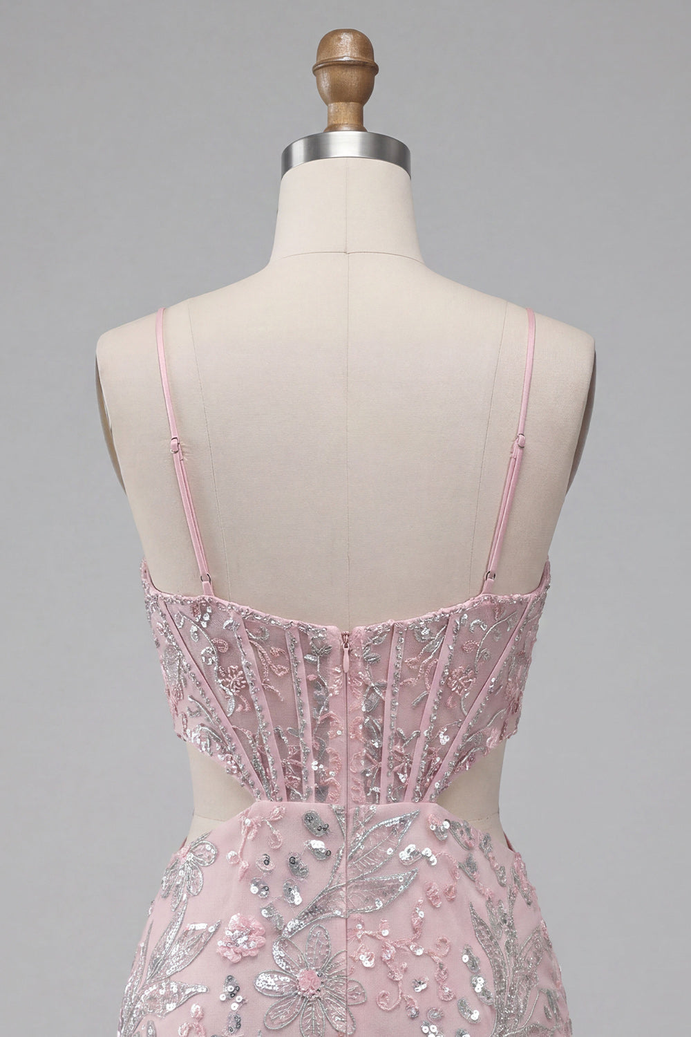 Blush Tight Floral Corset Sparkly Short Homecoming Dress