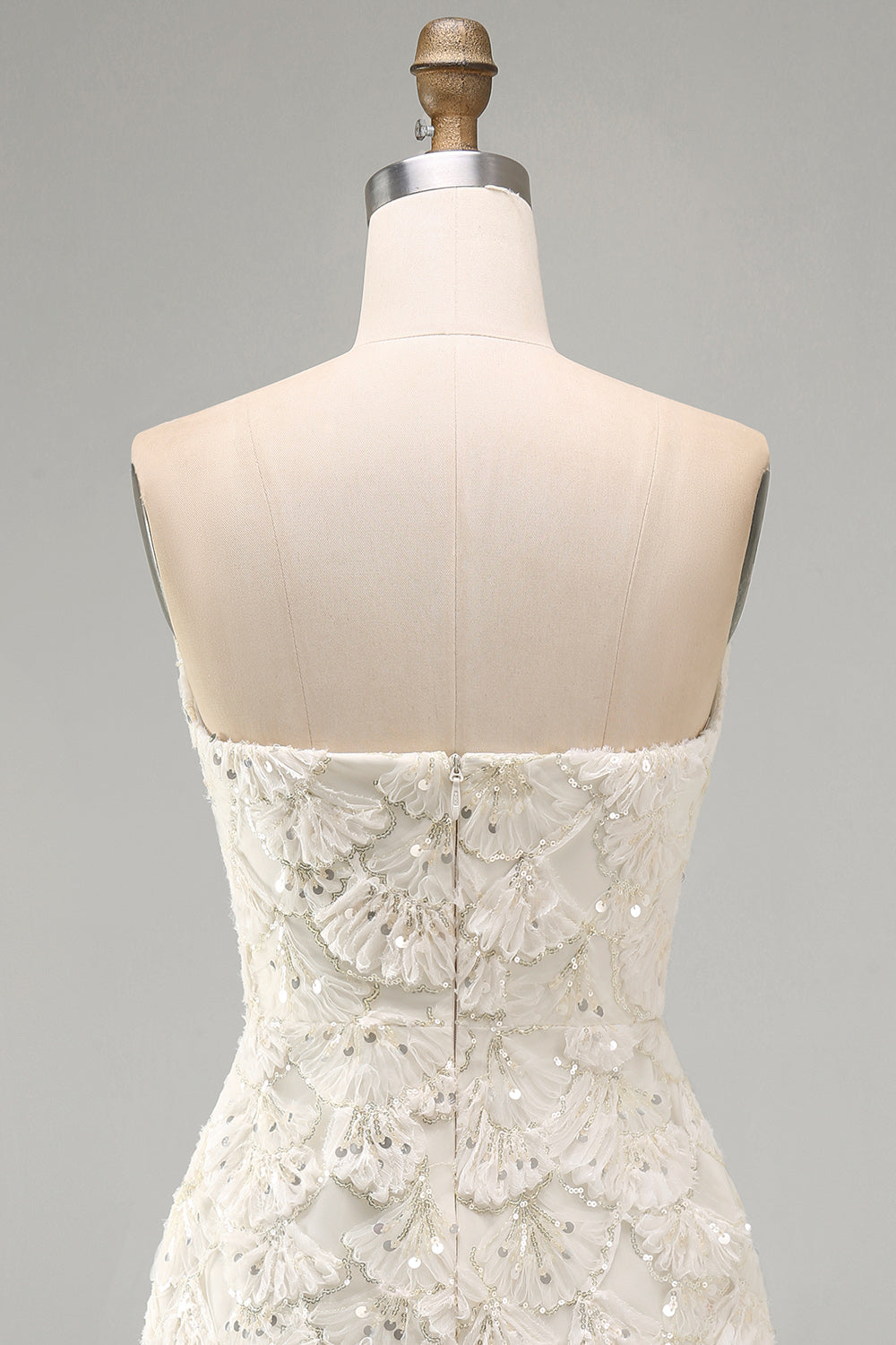 Sparkly Floral Ivory Sequin Sweetheart Short Tight Homecoming Dress