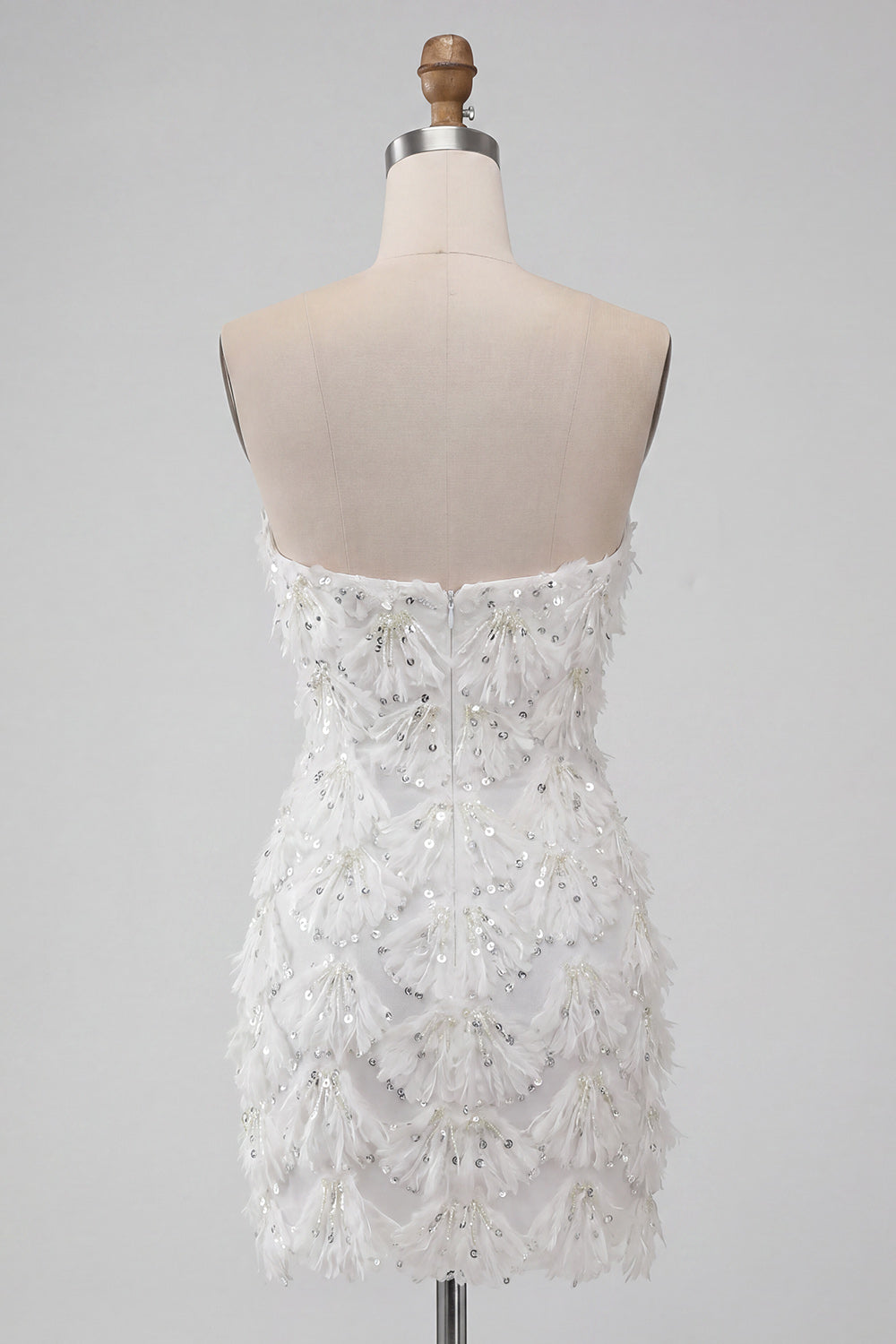 Sparkly Floral Ivory Sequin Sweetheart Short Tight Homecoming Dress