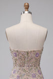 Sparkly Floral Beaded Dusty Sage Tight Short Corset Homecoming Dress