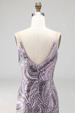 Sparkly Lilac Beaded Short Tight Homecoming Dress