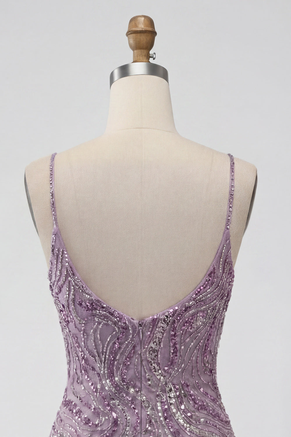 Sparkly Lilac Beaded Short Tight Homecoming Dress