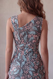Floral Black Ruched Short Tight Homecoming Dress with Rhinestone