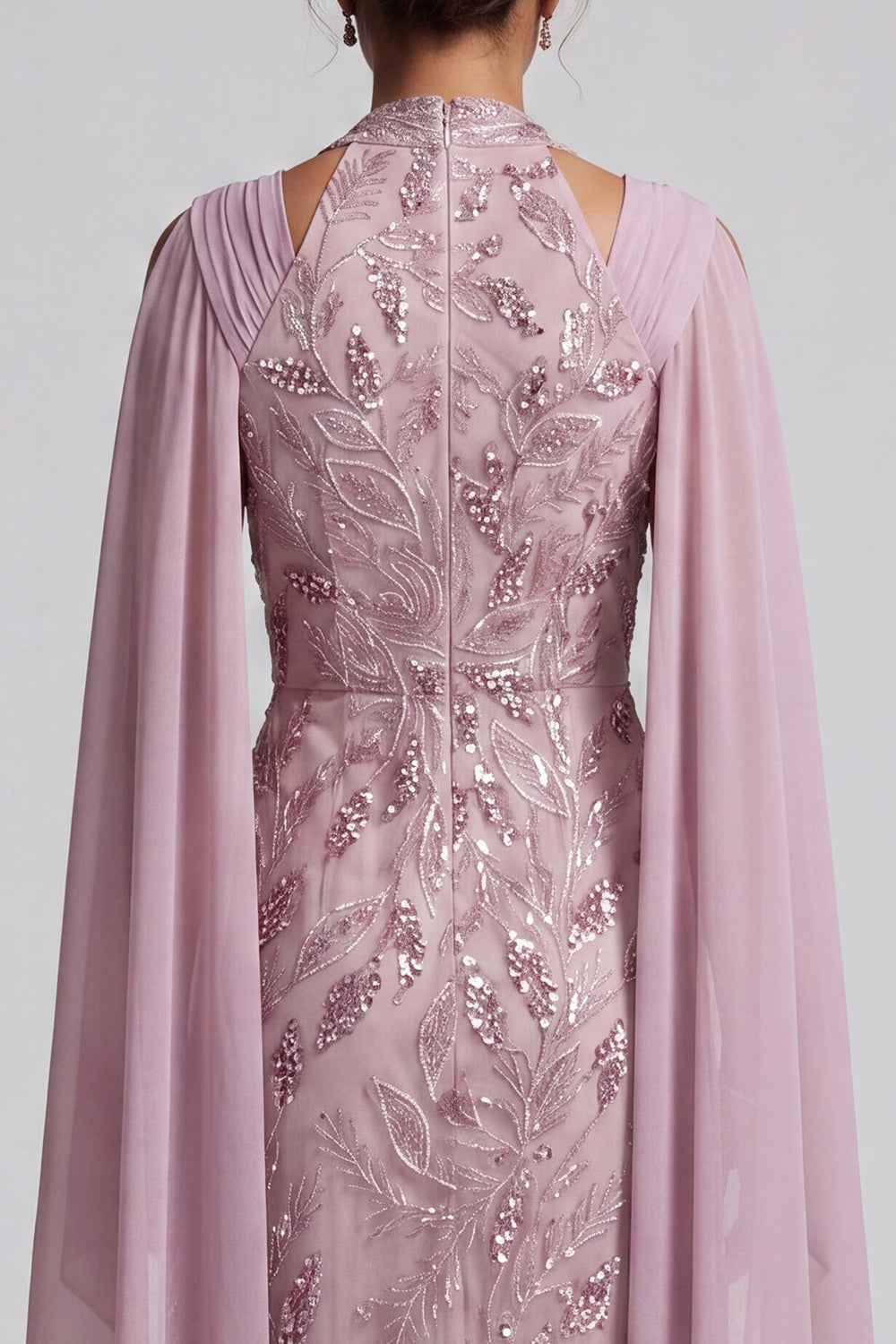 Fog A Line Floral Beaded Midi Mother of the Bride Dress with Pockets