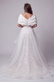 White Sequin Floral Sparkly Long Mermaid Pageant Dress with Cape