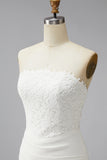 White Lace Strapless Ruched Tight Short Corset Graduation Dress