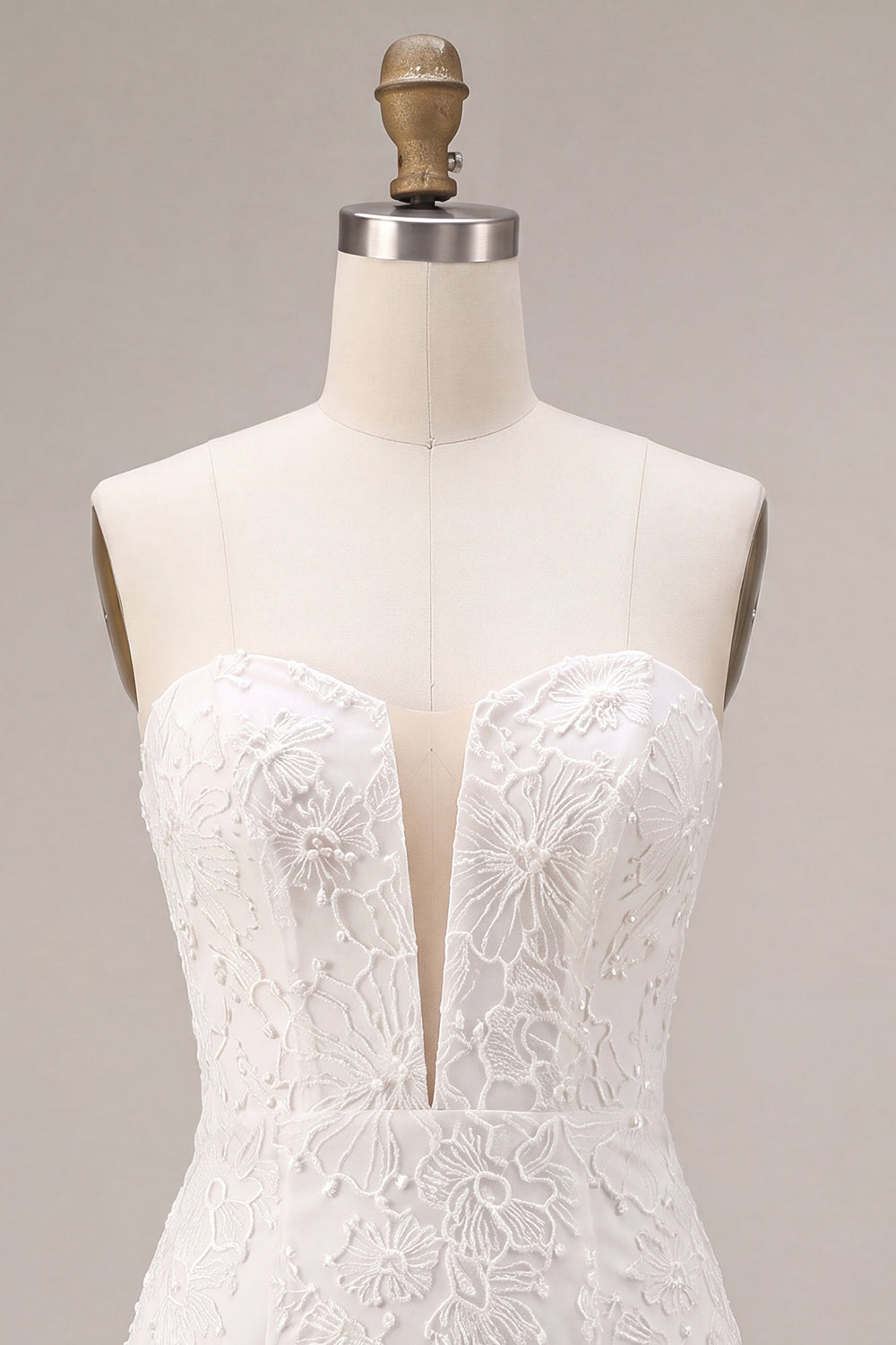 White Lace Floral Tight Sweetheart Short Corset Graduation Dress
