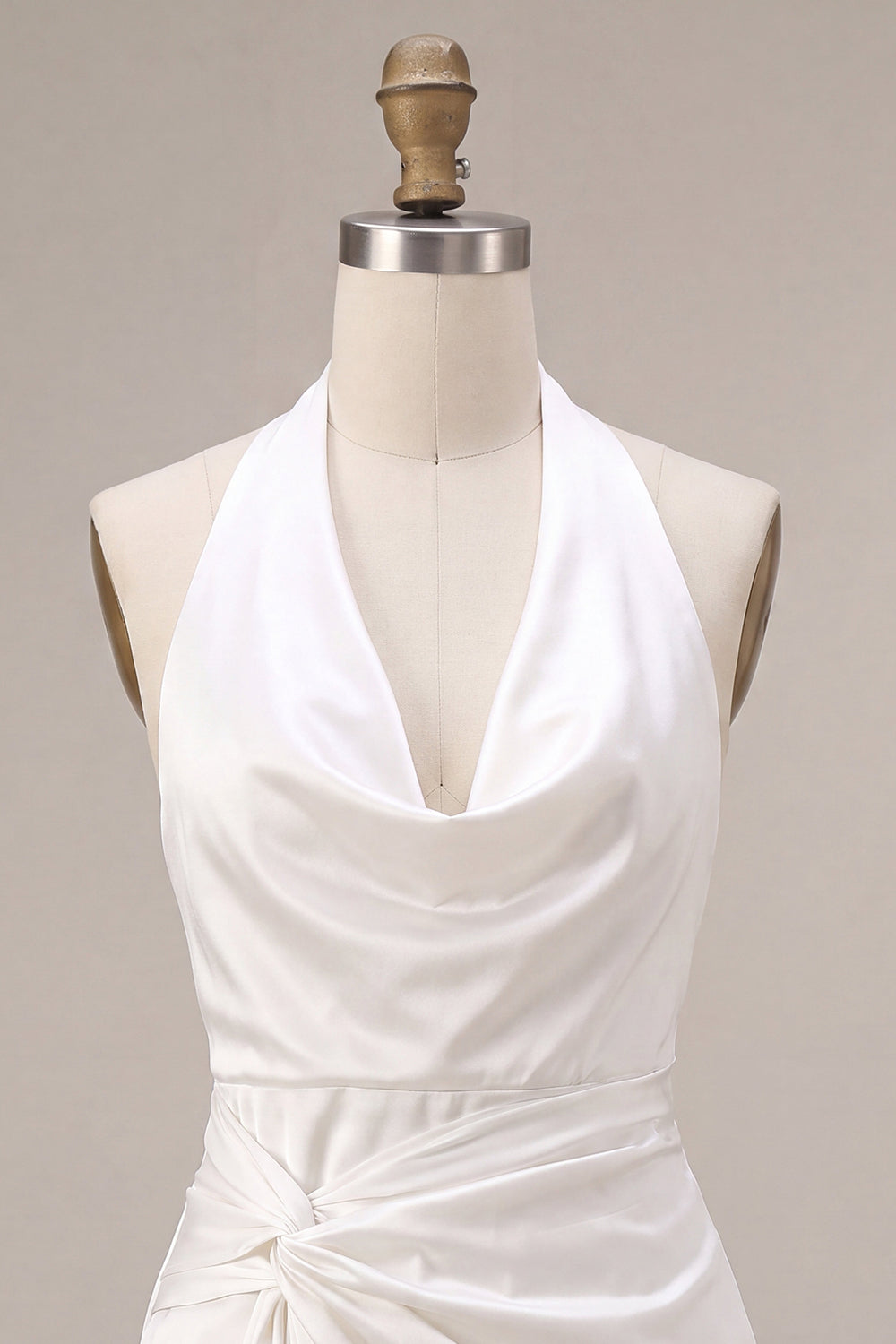 Black Tight Halter Cowl Neck Short Graduation Dress with Sash