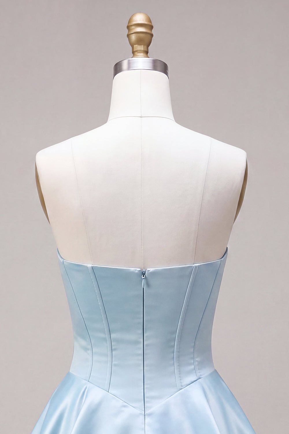 Sky Blue A Line Corset Satin Tiered Ruffled Short Homecoming Dress