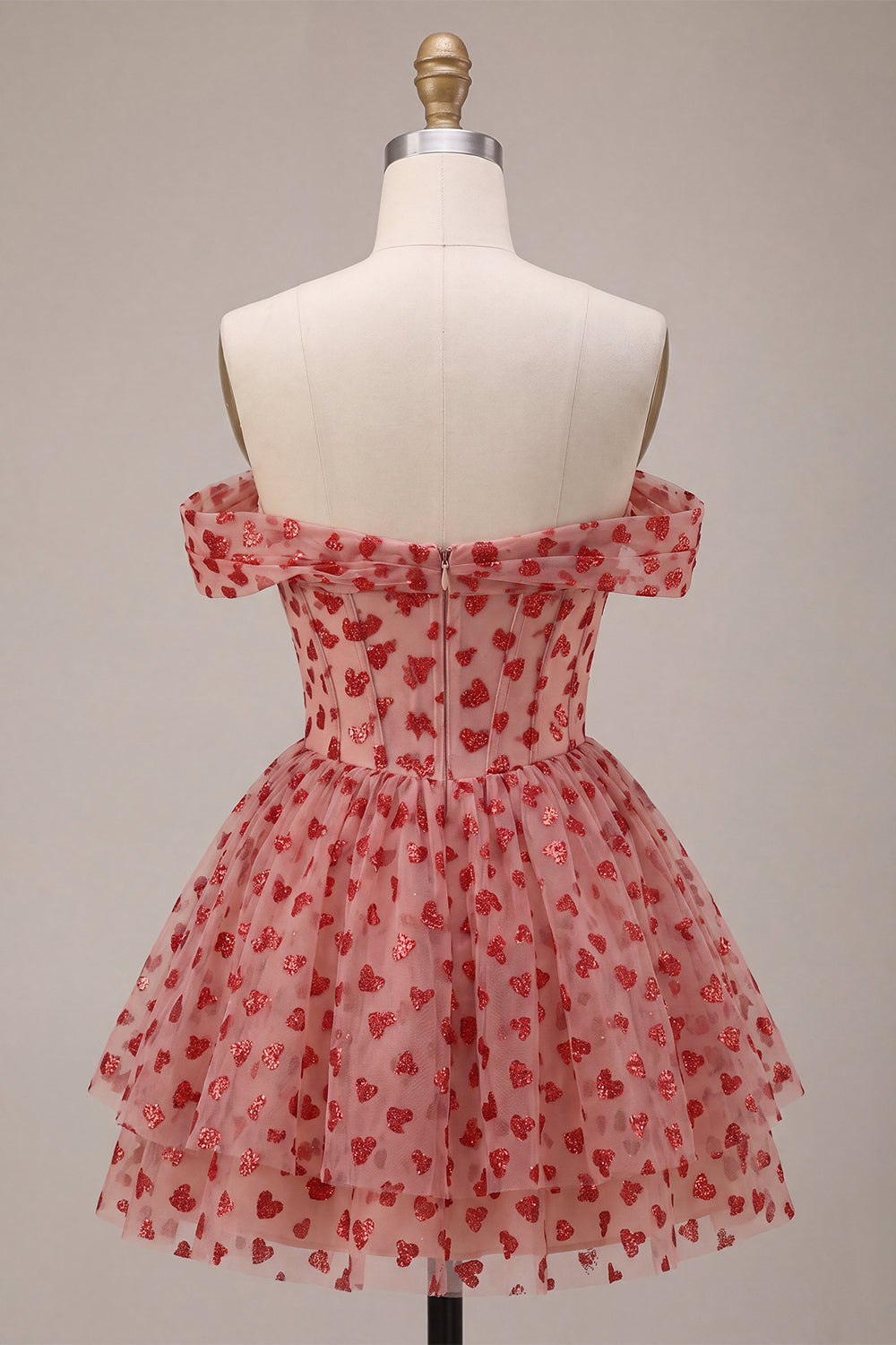 Red Corset A Line Sequins Sparkly Short Homecoming Dress with Ruffles
