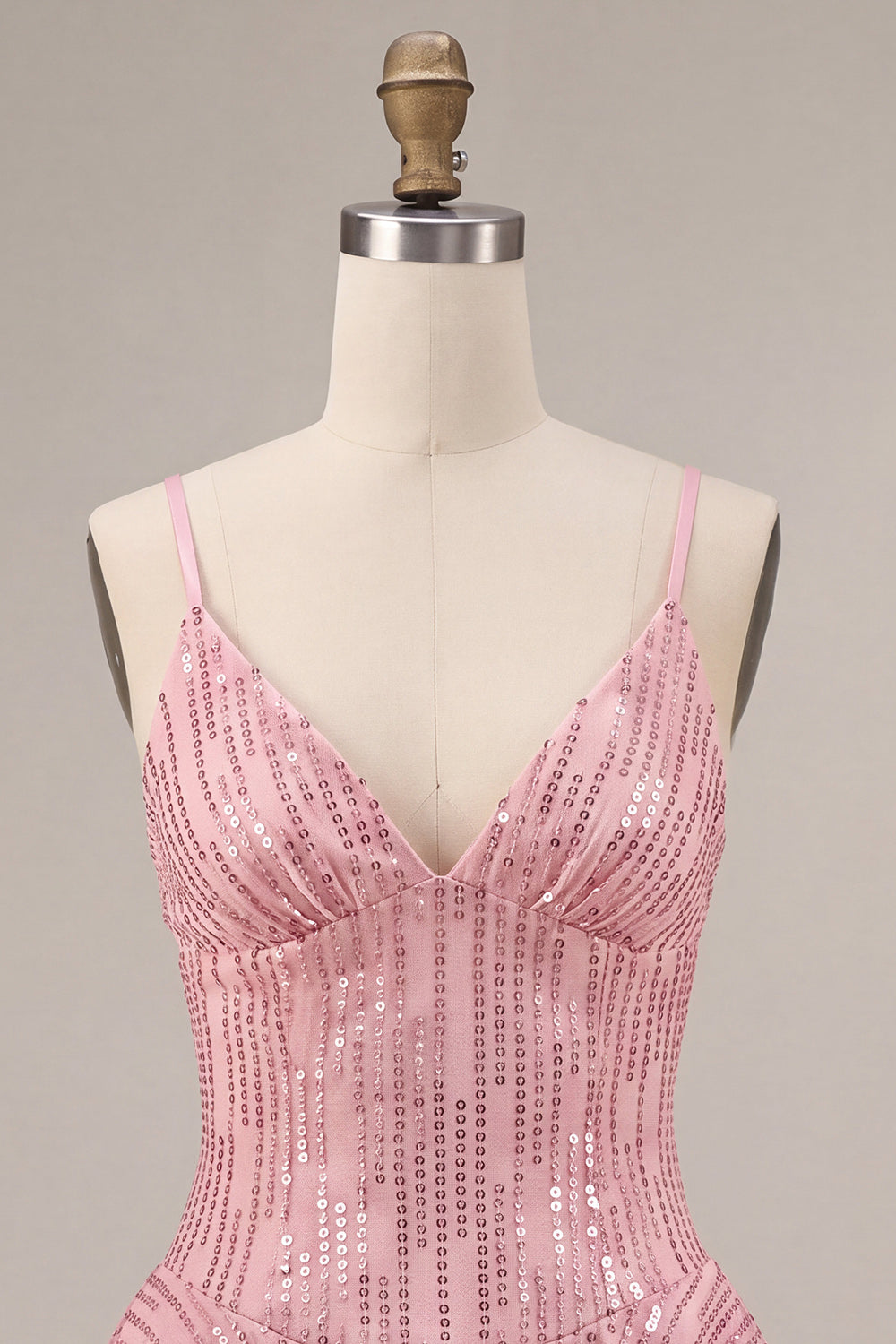 Pink Sequin Sparkly Ruffled Short Homecoming Dress