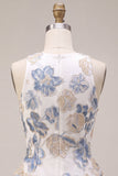 White Plum Flower A Line Jacquard Short Homecoming Dress