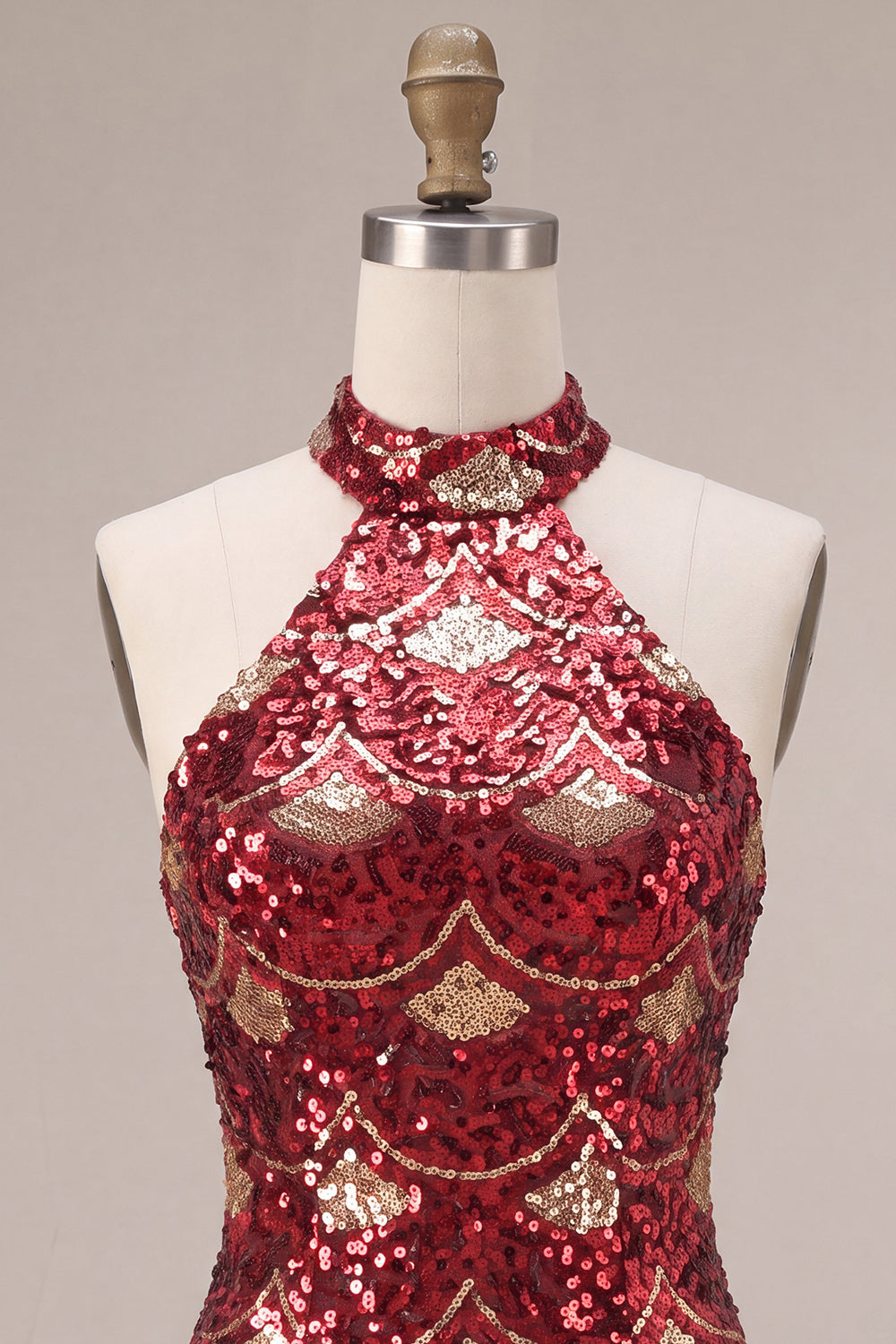 Burgundy Tight Sequin Sparkly Short Homecoming Dress