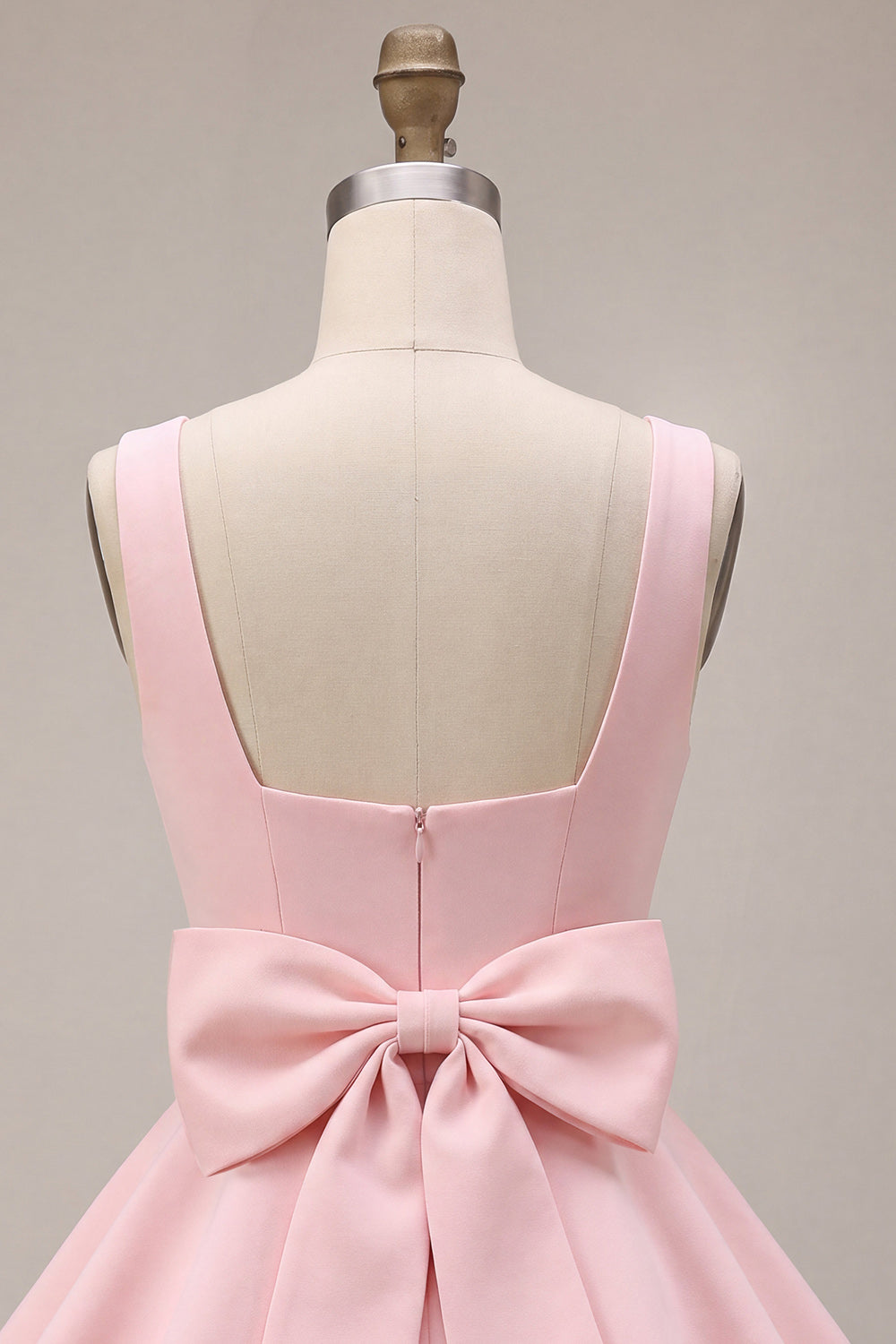 Pink Floral A Line Lace Square Neck Short Homecoming Dress