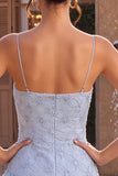 Floral Dusty Blue A Line Tiered Ruffled Short Homecoming Dress