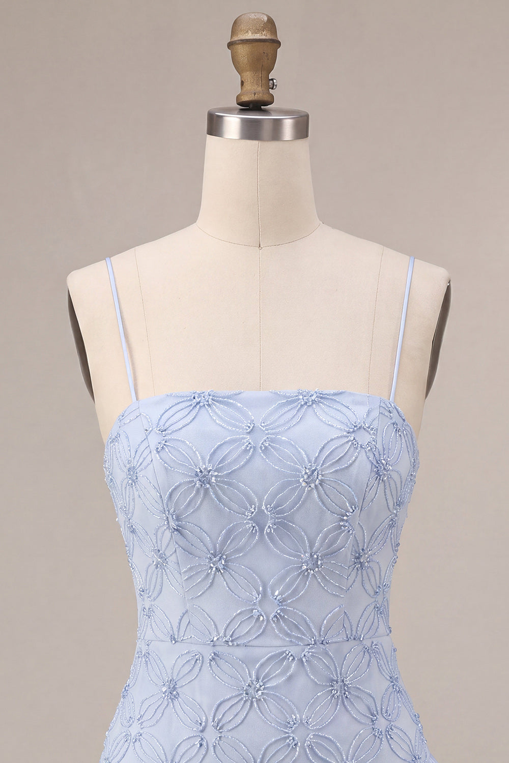 Floral Dusty Blue A Line Tiered Ruffled Short Homecoming Dress