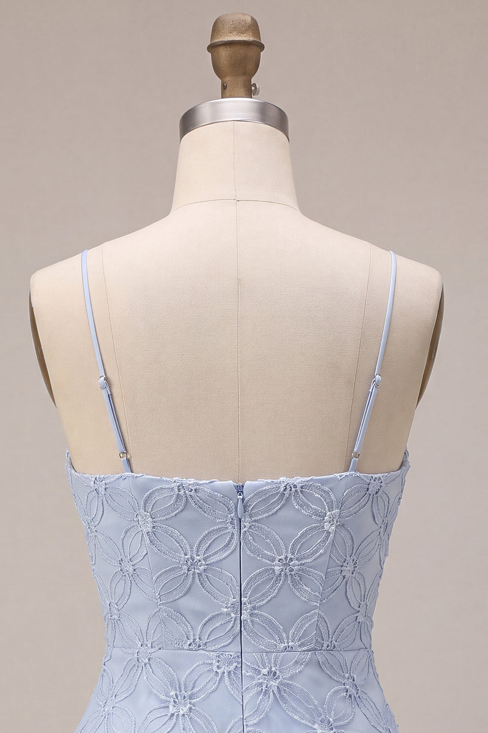 Floral Dusty Blue A Line Tiered Ruffled Short Homecoming Dress