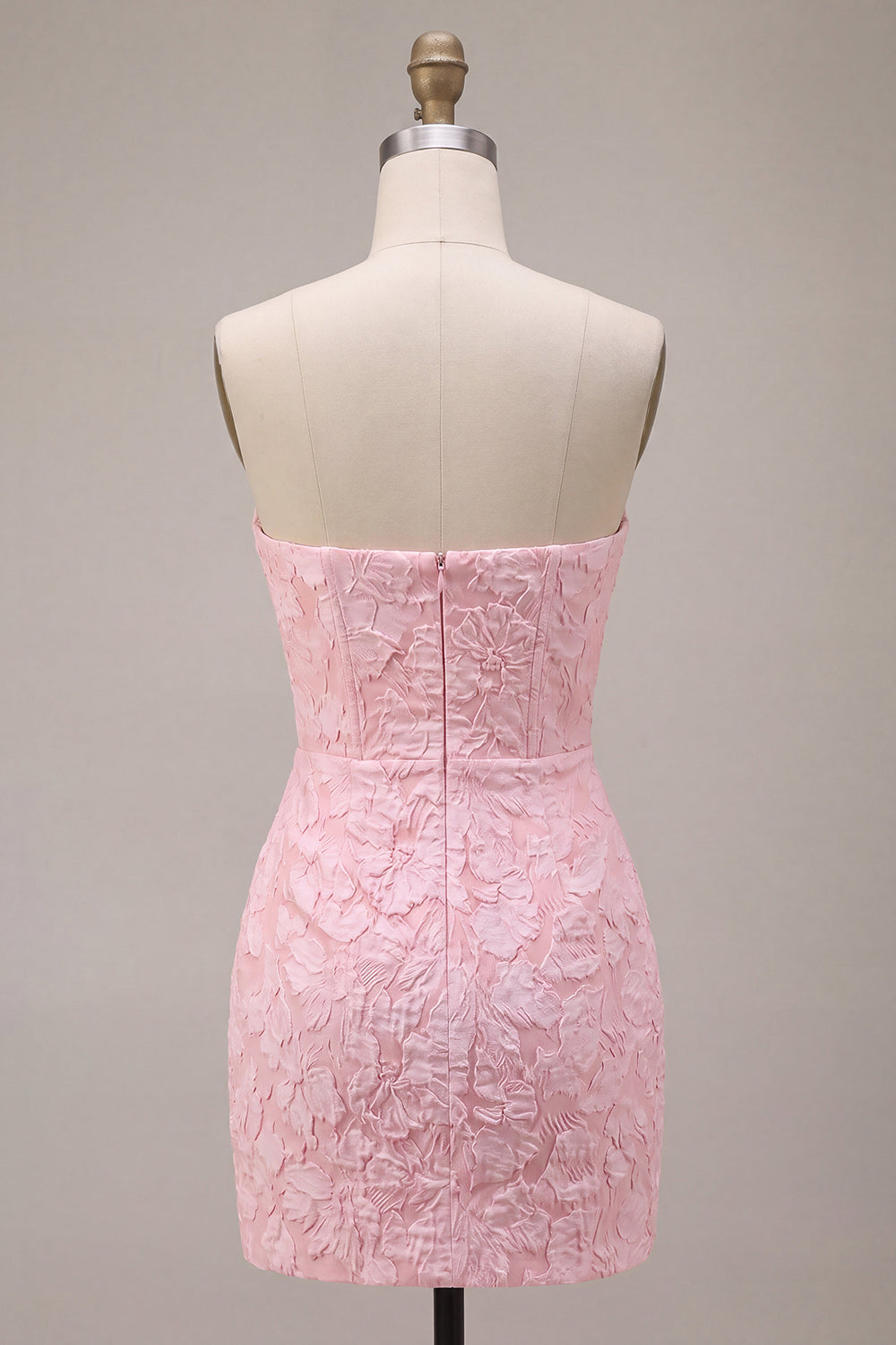 Floral Pink Corset Tight Short Homecoming Dress with Bow