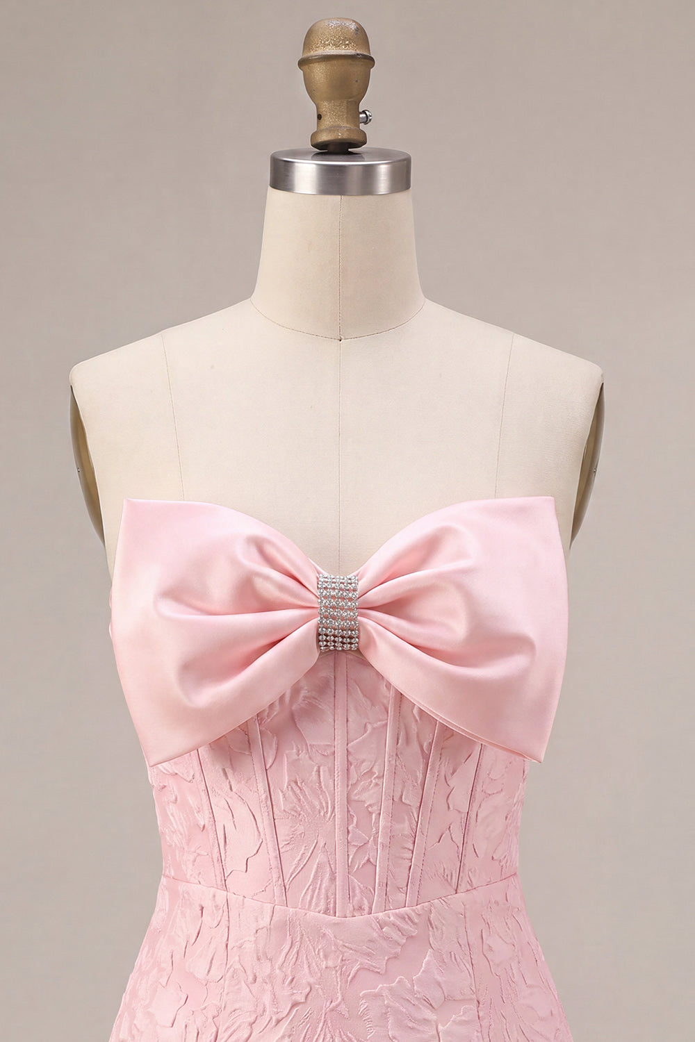 Floral Pink Corset Tight Short Homecoming Dress with Bow