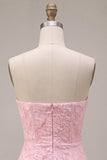 Floral Pink Corset Tight Short Homecoming Dress with Bow