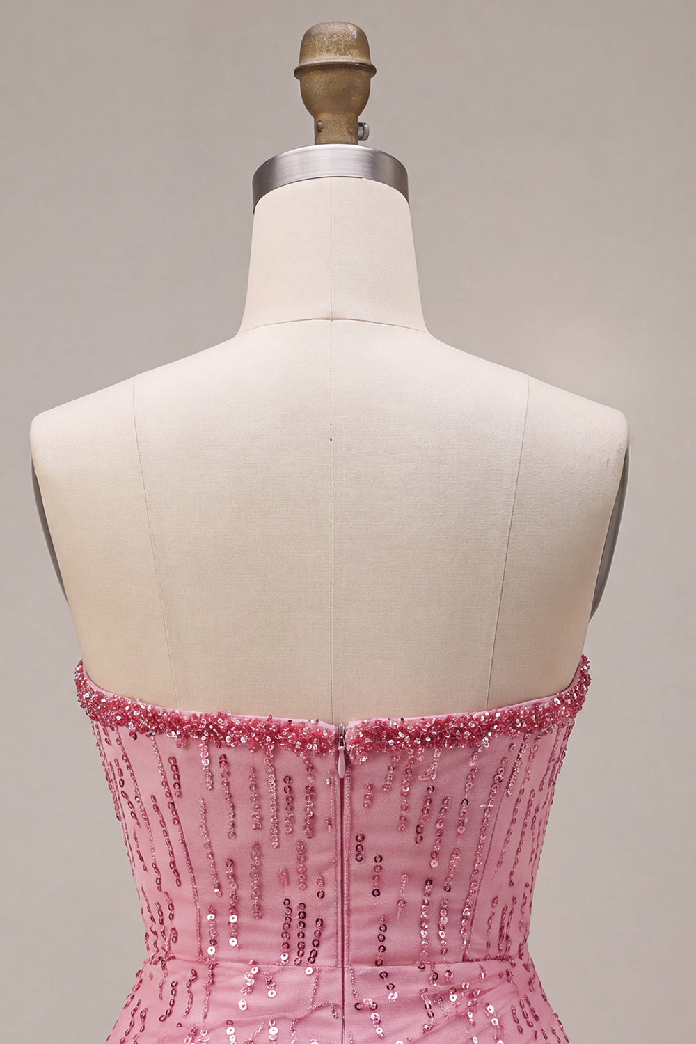 Sparkly Pink Sequin A Line Short Bubble Homecoming Dress