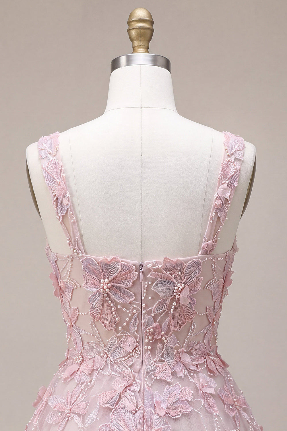 Lilac Floral A Line Embroidered Beaded Short Homecoming Dress