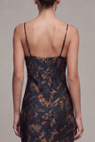 Floral Black Cowl Neck Mermaid Long Formal Dress