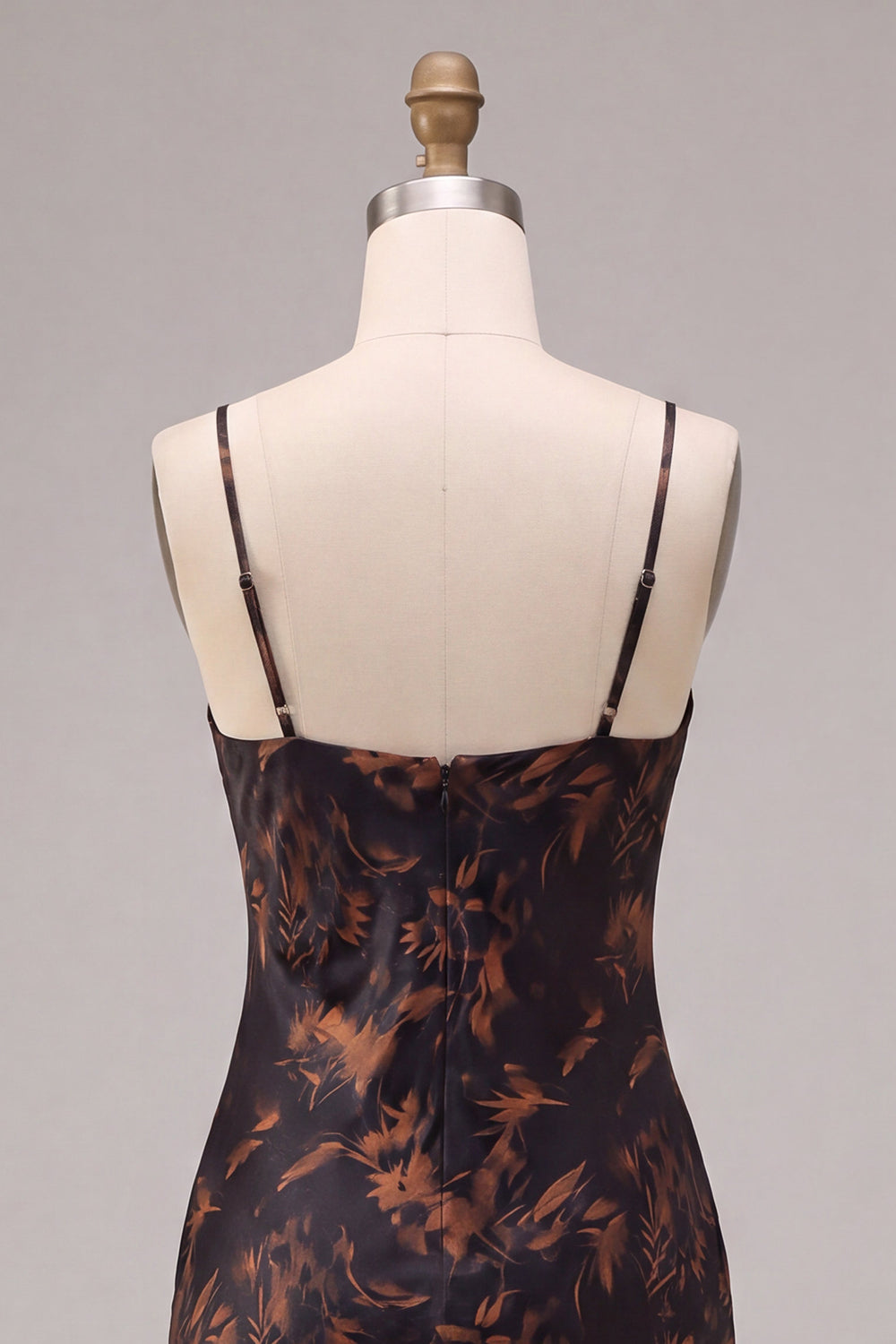 Floral Black Cowl Neck Mermaid Long Formal Dress