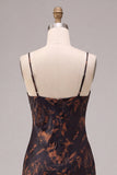 Floral Black Cowl Neck Mermaid Long Formal Dress