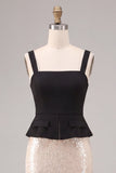 Sparkly Black and White Mermaid Sequin Long Formal Dress