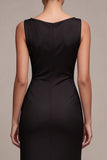 Simple Black Mermaid Cowl Neck Long Formal Dress