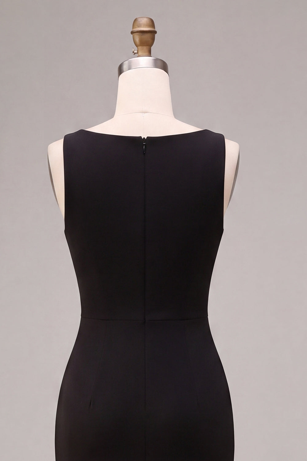 Simple Black Mermaid Cowl Neck Long Formal Dress