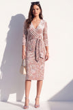Sparkly Grey Floral Sequin Bodycon V-Neck Midi Velvet Work Dress with Sash