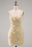 Mint Lace Tight Beaded Short Corset Homecoming Dress with 3D Flower