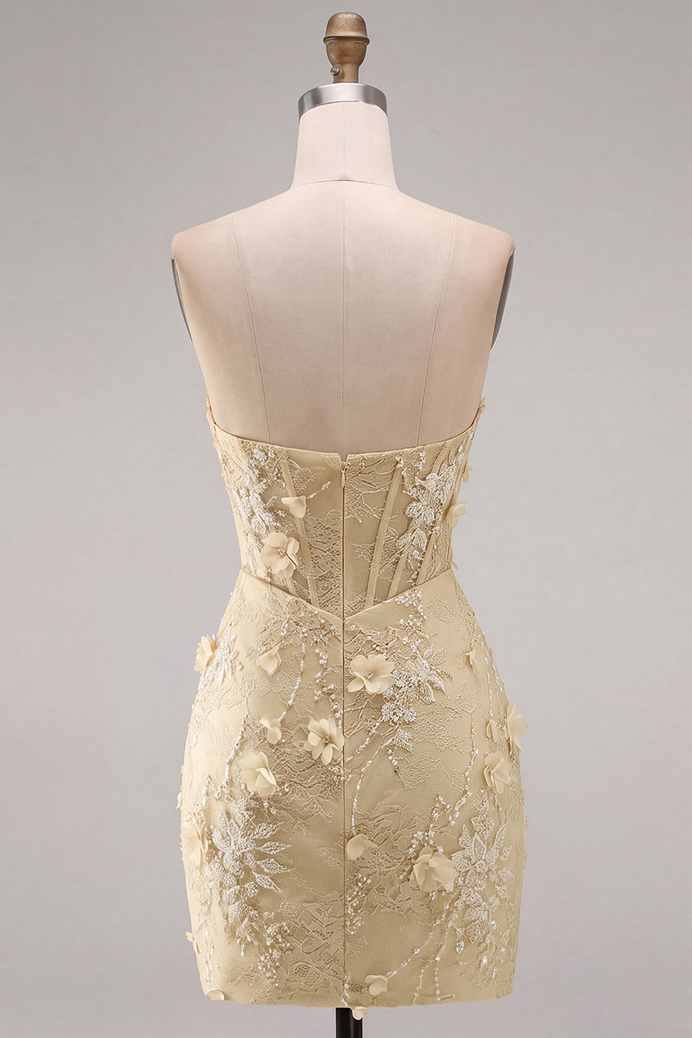 Mint Lace Tight Beaded Short Corset Homecoming Dress with 3D Flower