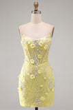 Mint Lace Tight Beaded Short Corset Homecoming Dress with 3D Flower