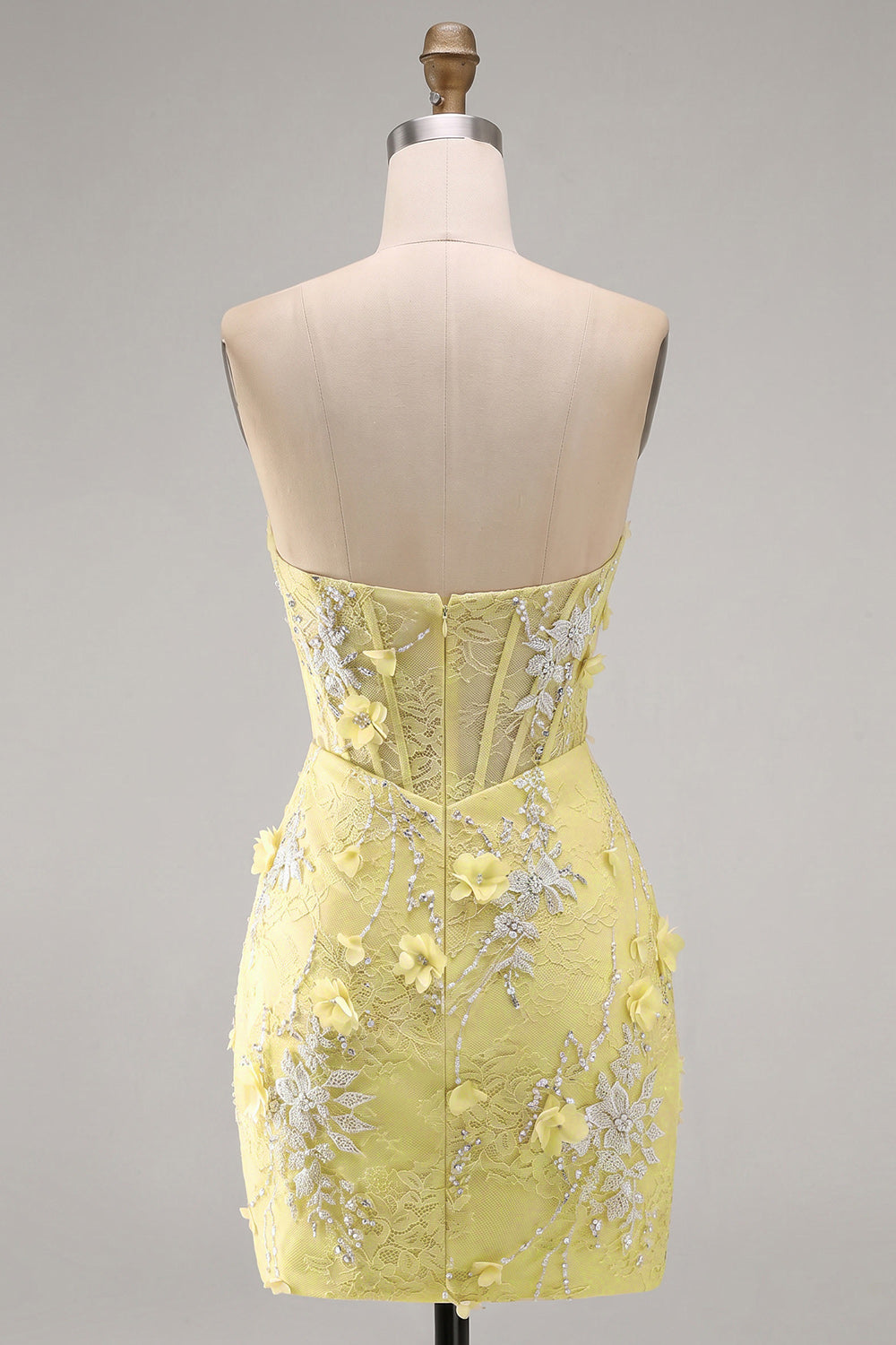 Mint Lace Tight Beaded Short Corset Homecoming Dress with 3D Flower