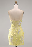 Mint Lace Tight Beaded Short Corset Homecoming Dress with 3D Flower
