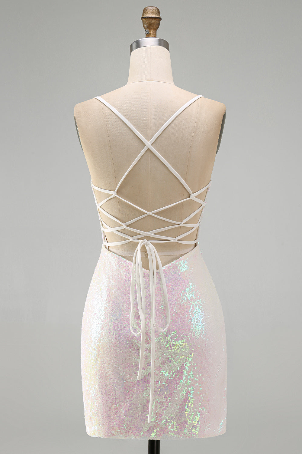 Sparkly Pink Floral Sequins Tight Scoop Neck Short Homecoming Dress