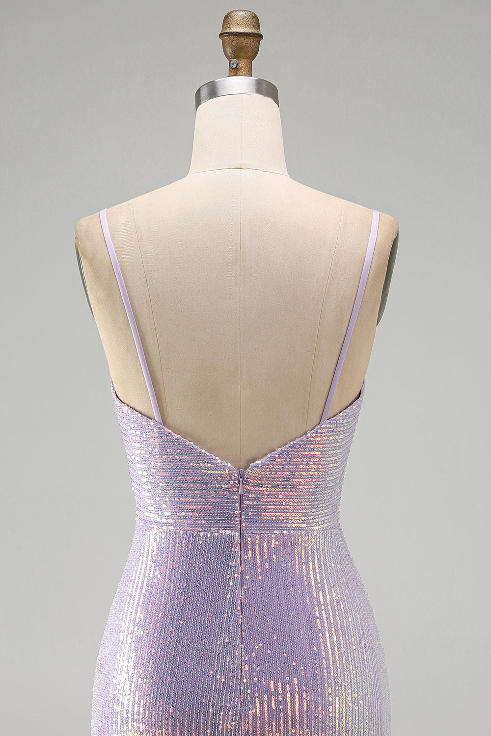 Lilac Sparkly Tight Cowl Short Sequin Homecoming Dress
