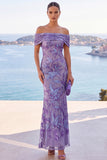 Sparkly Golden Mermaid Off the Shoulder Ruched Sequin Long Wedding Guest Dress