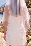 Floral Beaded White Bodycon V-Neck Short Wedding Dress