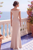 Sparkly Black Sheath Off the Shoulder Sequins Long Formal Dress with Slit