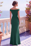Sparkly Black Sheath Off the Shoulder Sequins Long Formal Dress with Slit