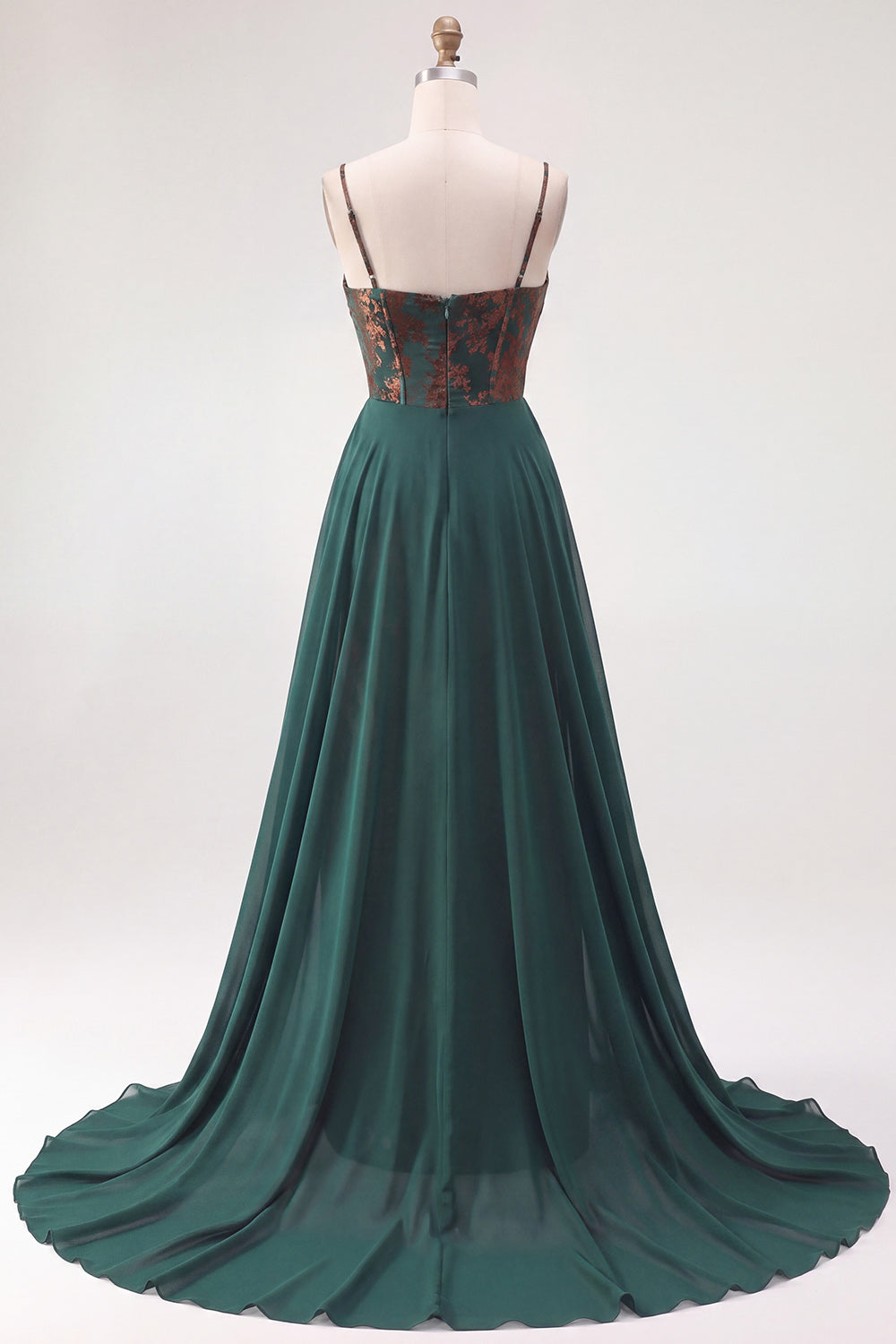 Dark Green Corset Floral Sheath Long Velvet Holiday Dress with Cape