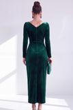 Burgundy Velvet Cowl Neck Ruched Maxi Holiday Dress with Sleeves