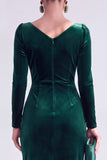 Burgundy Velvet Cowl Neck Ruched Maxi Holiday Dress with Sleeves