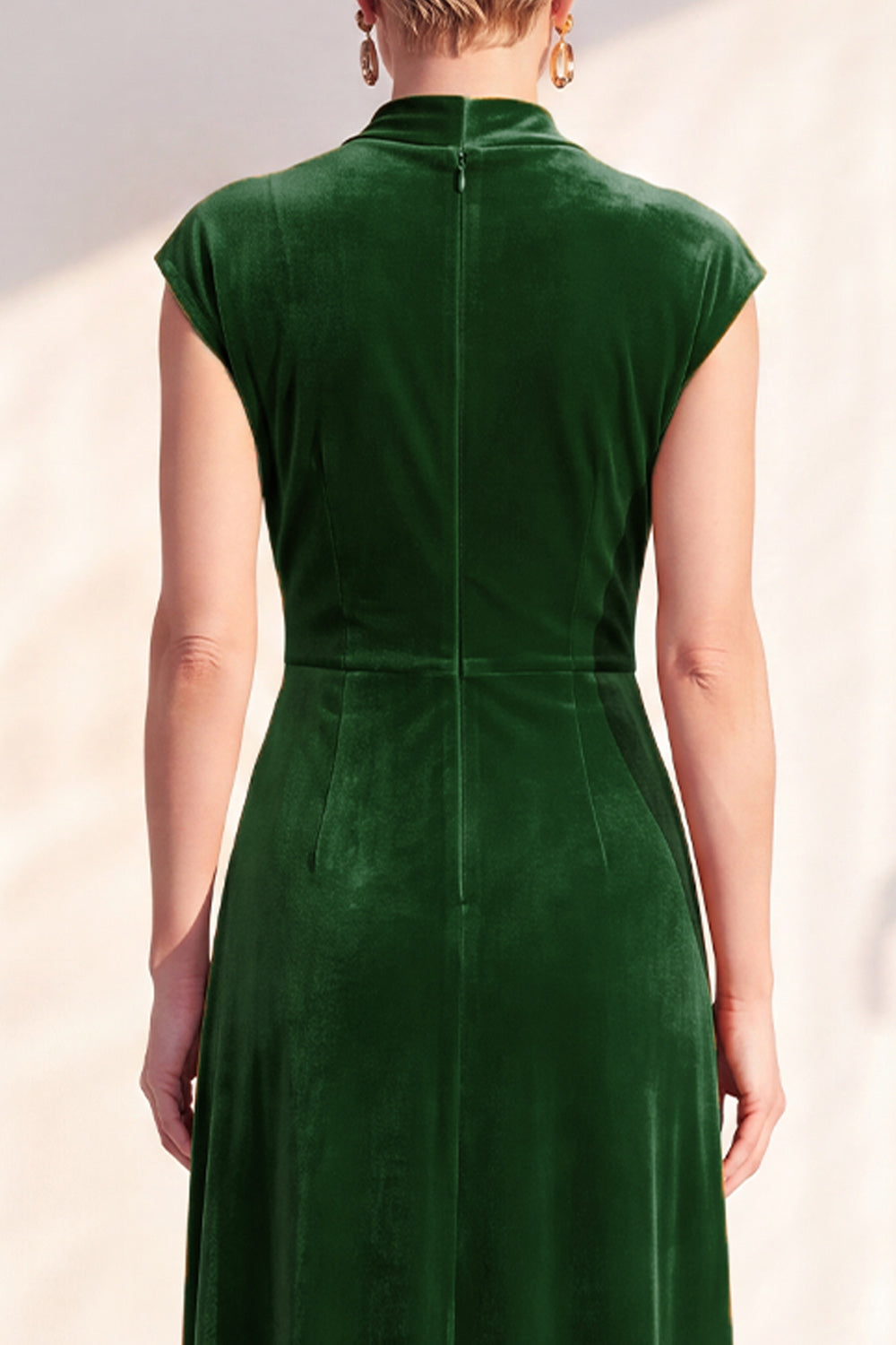 Dark Blue Velvet Sheath V-Neck Ruched Long Holiday Dress