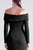 Dark Purple Mermaid Ruched Ruffled Long Sleeves Holiday Dress