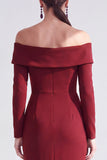 Dark Purple Mermaid Ruched Ruffled Long Sleeves Holiday Dress